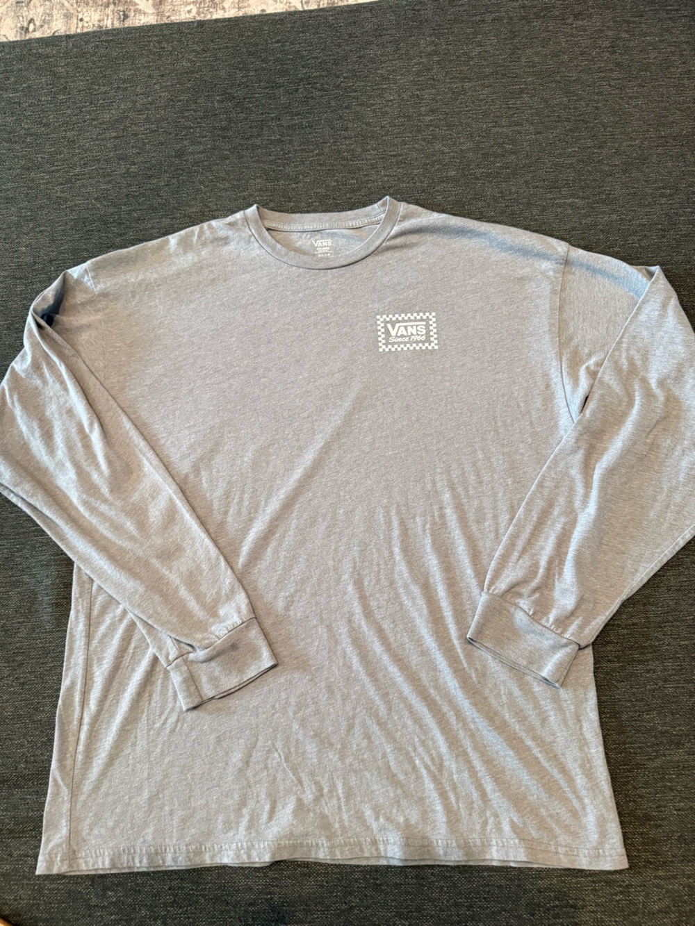 Vans Men's Long Sleeve Logo Tee - liggtvheather gray size XXL - TG